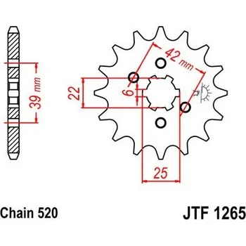 Řetězová sada pro motocykl Řetězové kolečko JT JTF 1265-13 13 zubů, 520