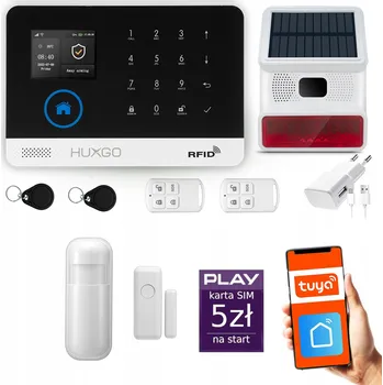 Zabezpečovací technika Bezdrátový alarm GSM + WiFi s aplikací TUYA, sada, HUXGO HXA003