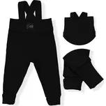 Esito (ušito v ČR) Rostoucí žebrované tepláčky Esito s kšandami černé