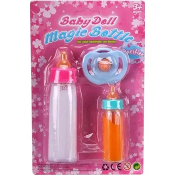 Magické lahvičky 2 ks, mléko a juice plus dudlík