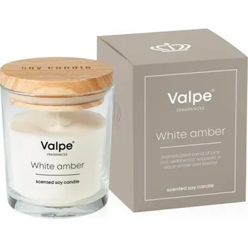 Svíčka Sójová vonná svíčka ve skle Bílý jantar 35h Valpe