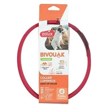 Obojek pro psa Obojek LED velký BIVOUAK 30-60cm USB červená Zolux