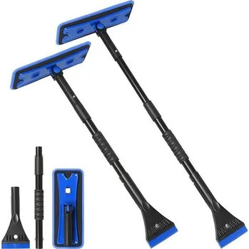 Autoškrabka JNNJ kartáč na sníh a škrabka na led, škrabka na sníh s otočnou hlavou kartáče o 360°, výsuvný