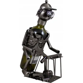 Stojan na víno kovový na láhev 0,75 l "MAJSTER" Ideální jako Dárek