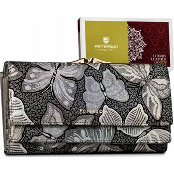 Peněženka Peterson peněženka z přírodní kůže šedá s RFID ochranou