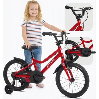 Jízdní kolo Dětské kolo ATTABO KNACK 16" červené, lehké, s bočními kolečky, hliníkové