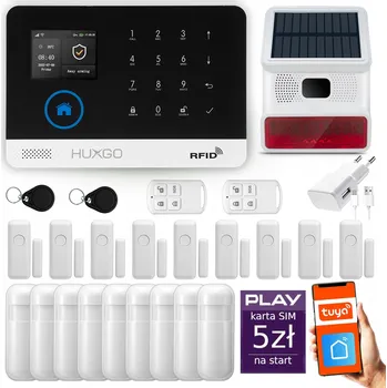 Sada domovního alarmu Bezdrátový alarm GSM + WiFi s aplikací TUYA, sada, HUXGO HXA003