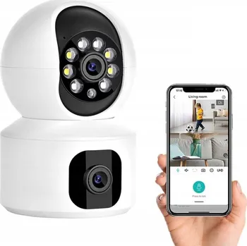 OTOČNÁ KAMERA DVOJITÁ 2MP VNITŘNÍ WIFI HD ZOOM CHŮVIČKA MONITORING