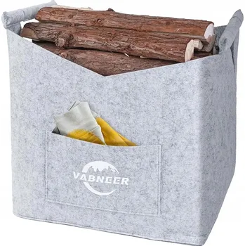 SKLÁDACÍ PLSTĚNÝ KOŠ taška na dřevo do krbu 50l 45x32x40cm