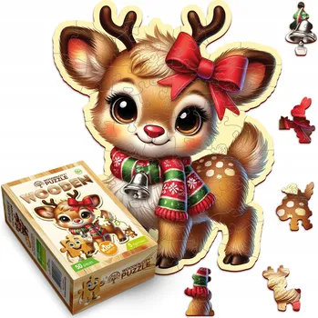 Puzzle WoodenCity 50dílné vánoční Puzzle Jelínek