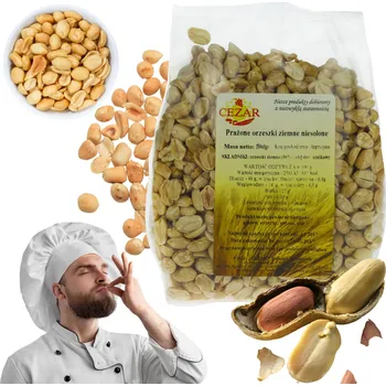 Sušená potravina Arašídy 1 KG Pražené arašídy bez soli Premium