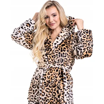 Dámské noční prádlo Župan hebký teplý župan s kapucí XXL