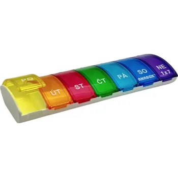 Dávkovač léků Denní dávkovač na léky Anabox 1 x 7, duhový