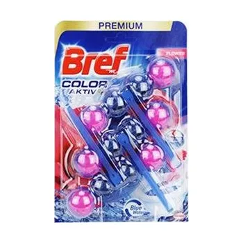 WC čistič Wc blok Bref 4 Blue Activ Flower závěs 3x50g kuličky