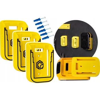 Věšák SADA 3X Držák/věšák na akumulátor Dewalt, 3 kusy