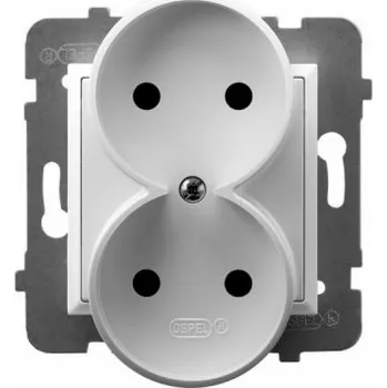 Elektrická zásuvka Ospel Aria dvojitá zásuvka bílá (GP-2UR/m/00)