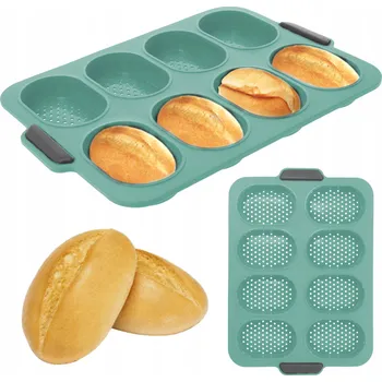 Forma na pečení SILIKONOVÁ FORMA NA PEČENÍ ROHLÍKŮ PERFOROVANÁ VELKÁ - PLECH NA 8 KS