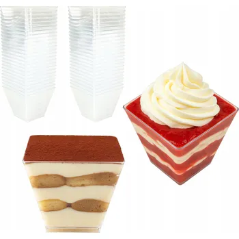 Sklenice PRŮHLEDNÉ PLASTOVÉ DEZERTNÍ POHÁRY NA DEZERTY A OBČERSTVENÍ 120 ml 50 KUSŮ