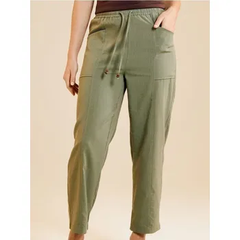 Dámská móda Sinsay - Kalhoty s viskózou - olivová - 123EZ-81X - 123EZ-81X-S