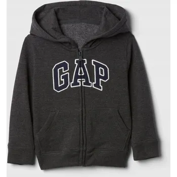 Chlapecká mikina Dětská mikina GAP V-LOGO FZ 5YRS Tmavě šedá, Bílá