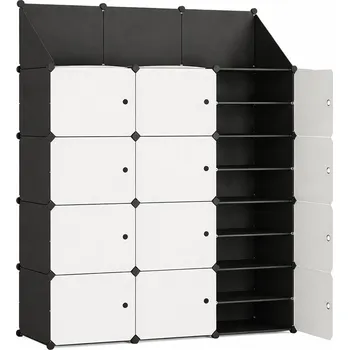 Botník Hogler 3870 Variabilní regálový systém 12 modulů, 124 x 154 x 32 cm, černobílá