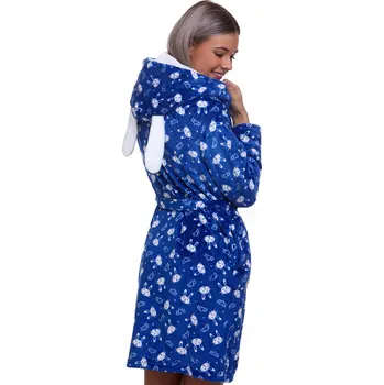 Dámské noční prádlo Dámský župan Zajíček 1Z0963 modrá 146-152-11-12-let