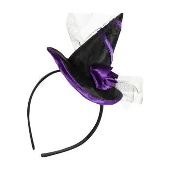 Čarodějnický klobouček s květinou - čarodějnice - Halloween