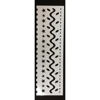 Šablona plastová pro kreativní tvoření - 18,5 x 5,5 - bordury, ornamenty - č.5