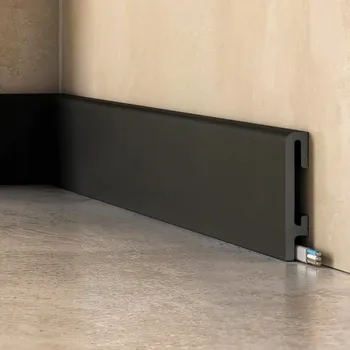 Podlahová lišta rovná černá DuroFit PF080B vysoká 8 cm MARDOM DECOR