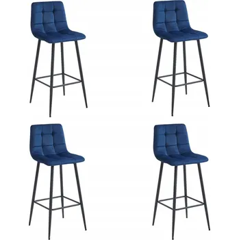 Barová židle Barová Židle odstíny modré, stříbrná, šedá 104 cm dřevo