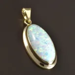 Goldpoint Zlatý přívěsek bílý oválný opál Váha: 1.58 g
