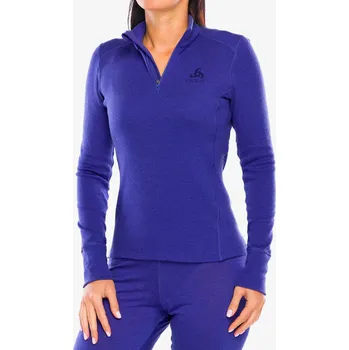 Dámské oblečení Dámská funkční mikina Odlo Merino 260 BL Top Turtle Neck LS Half Zip - skipper blue