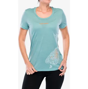 Oblečení a móda Dámské tričko s potiskem Icebreaker Merino 150 Tech Lite SS Scoop Tee 30th Anniversary - hydro