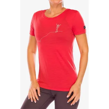 Dámské tričko Dámské tričko s potiskem Super.natural Berggluck Tee - aurora red/feather grey