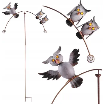 Obraz Kovová zahradní dekorace sova balancující ve větru 138 cm