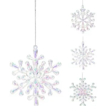 Vánoční dekorace Vánoční Baňky ve tvaru sněhová vločka 12 cm 1 ks