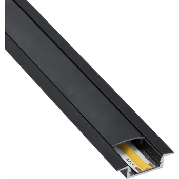 LED osvětlení LED profil zapuštěný černý 2m hliníkový pro LED pásky 12 mm