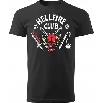 Pánské tričko Tričko Stranger Things Hellfire Club černé M