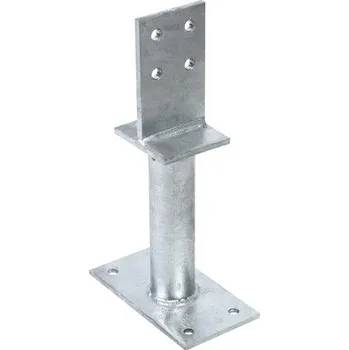 Kotevní patka sloupku se základnou, žárem pozinkovaná 130/200 mm