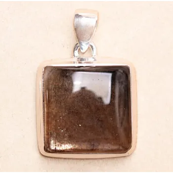 Přívěsek Sluneční kámen černý přívěsek stříbro Ag 925 P364 2 cm, 9,1 g