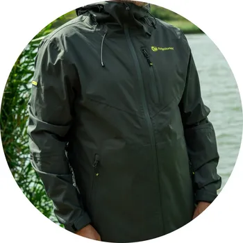 Rybářské oblečení RidgeMonkey Bunda APEarel ThermaPro Waterproof Shell Coat Green - S