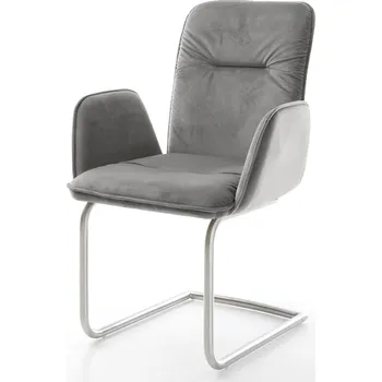 Jídelní židle Jídelní židle Vinja-Flex šedá samet konzolová podnož nerezová