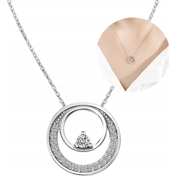 Náhrdelník Stříbrný řetízek náhrdelník, celebrita, kruhy stříbro o ryzosti 925