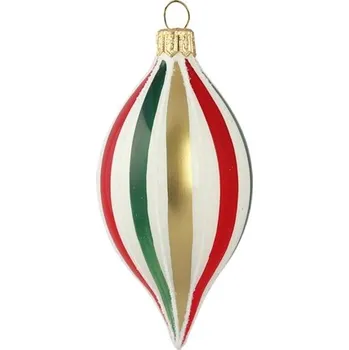 Vánoční dekorace Oliva s barevnými proužky v anglickém stylu