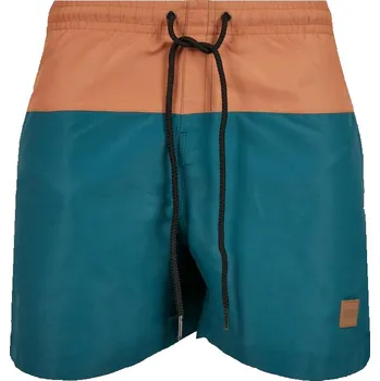 Pánská móda Pánské koupací kraťasy Urban Classics Block Swim Shorts - teal/toffee L