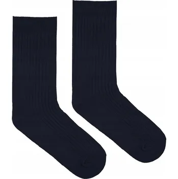 Pánské ponožky Ponožky tmavě modré bavlněné žebrované 42-46