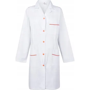 Podprsenka Bílý laboratorní Zástěra s oranžovými knoflíky L CABALLERO
