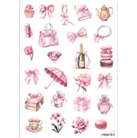 MINIMEE Papírové samolepky v aršíku A5 Růžová mánie