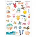 MINIMEE Papírové samolepky v aršíku A5 Dovolená u moře