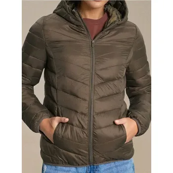 Sinsay - Prošívaná bunda s kapucí - tmavě zelená - 7706A-79X - 7706A-79X-S